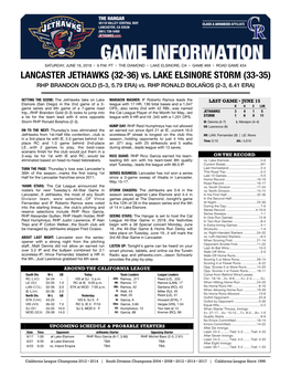 06.16.18 Game Notes at LE