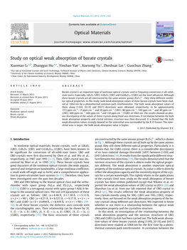 Study on Optical Weak Absorption of Borate Crystals