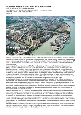 Studio Iba Basel.2: a New Trinational Waterfront Ntnu Faculty of Architecture and Fine Arts Professorship of Architecture and Urban Design - Prof