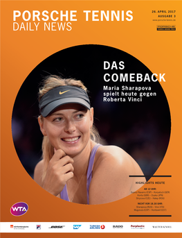 Porsche Tennis Daily News