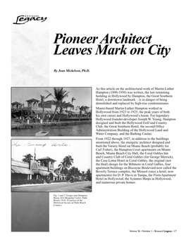 Pioneer Architect Leaves Mark on City
