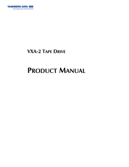 VXA-2 Tape Drive Product Manual