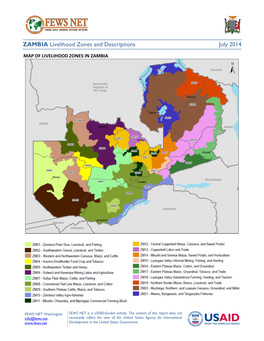 ZAMBIA Livelihood Zones and Descriptions July 2014