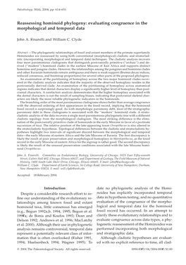 Reassessing Hominoid Phylogeny: Evaluating Congruence in the Morphological and Temporal Data