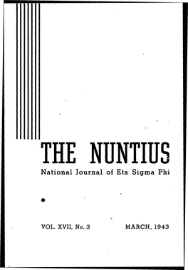 No. 3 MARCH, 1943 the NUNTIU