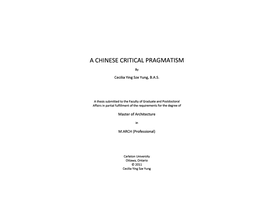 A Chinese Critical Pragmatism