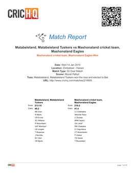 Match Report