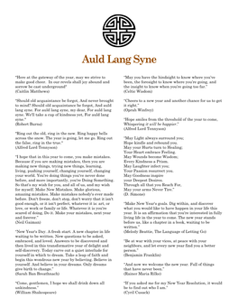 Auld Lang Syne, My Dear, for Auld Lang (Oprah Winfrey) Syne