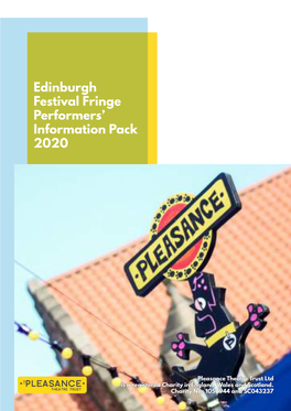Edinburgh Festival Fringe Performers' Information Pack 2020