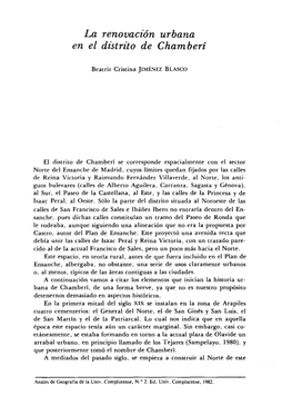 La Renovación Urbana En El Distrito De Chamberí