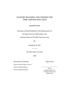 Feature Tracking and Viewing for Time-Varying Data Sets