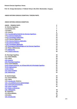 Historia Ciencias Cognitivas: Anexo. Prof. Dr. Enrique Barmaimon. 1ª