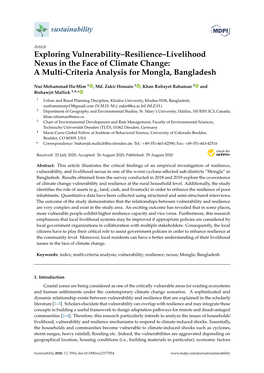 Exploring Vulnerability–Resilience–Livelihood Nexus in the Face of Climate Change: a Multi-Criteria Analysis for Mongla, Bangladesh