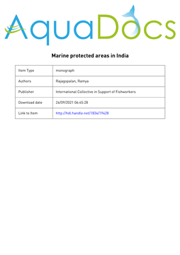 Marine Protected Areas in India