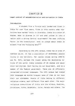 CHAPTER IV Legal Control of Maladministration and Corruption in India