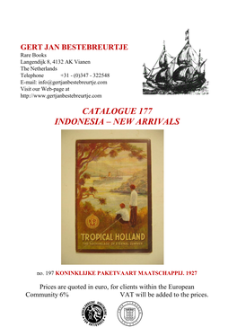 Catalogue 177 Indonesia – New Arrivals