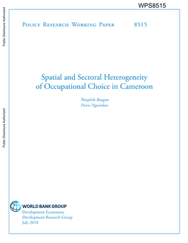 Spatial and Sectoral Heterogeneity of Occupational Choice in Cameroon