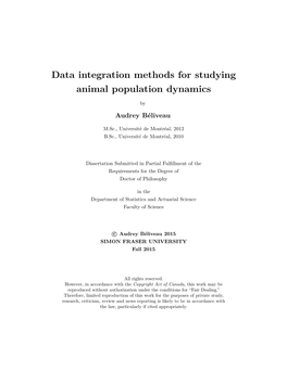 Data Integration Methods for Studying Animal Population Dynamics