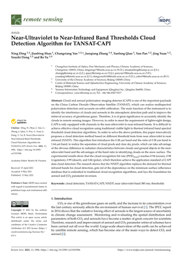 Near-Ultraviolet to Near-Infrared Band Thresholds Cloud Detection Algorithm for TANSAT-CAPI