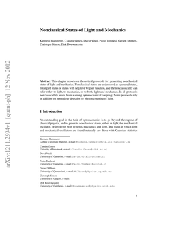 Nonclassical States of Light and Mechanics