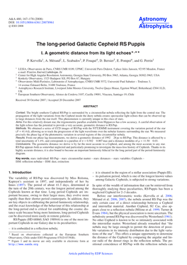 The Long-Period Galactic Cepheid RS Puppis I