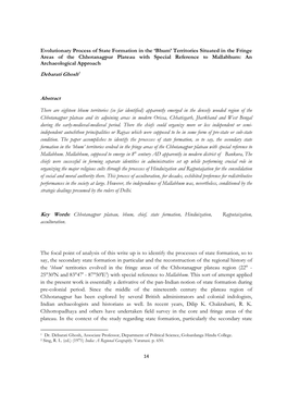 Evolutionary Process of State Formation In