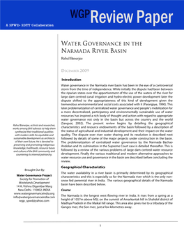 Water Governance in Narmada Basin by Rahul