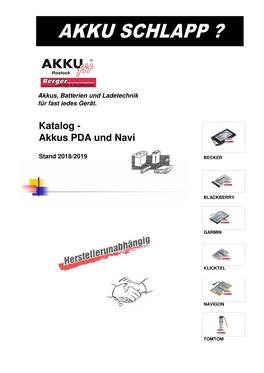 Akkus Für PDA, Navi