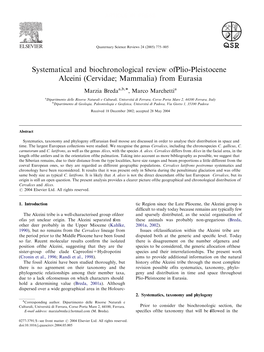 Systematical and Biochronological Review of Plio-Pleistocene Alceini