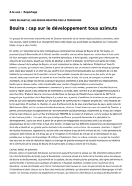 Bouira : Cap Sur Le Développement Tous Azimuts