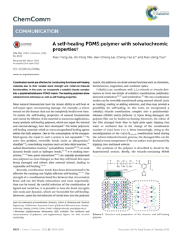 A Self-Healing PDMS Polymer with Solvatochromic Properties† Cite This: Chem