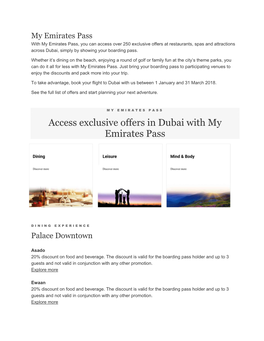 Access Exclusive Offers in Dubai with My Emirates Pass