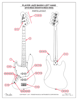 Player Jazz Bass Lh 2018 0149922000 Sm