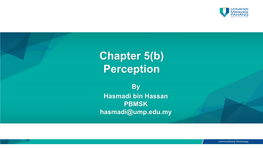 Chapter 5(B) Perception