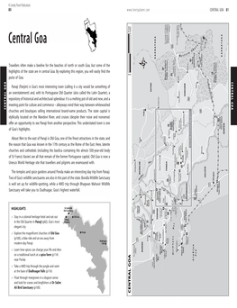 CENTRAL GOA 81 Central Goa Castle Rock Belgaum (155Km) Dharwar (146Km); to Londa (111Km); to Londa Junction; Central Goa Falls S 4A