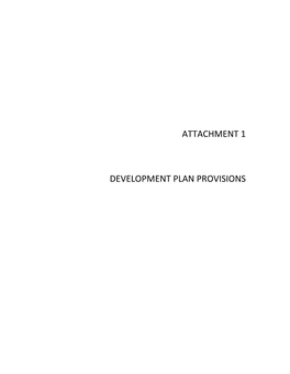 Attachment 1 Development Plan Provisions