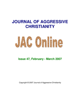 Journal of Aggressive Christianity