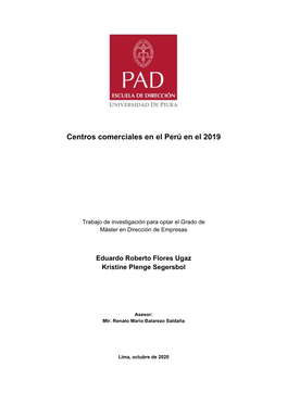 Centros Comerciales En El Perú En El 2019