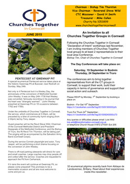 An Invitation to All Churches Together Groups in Cornwall JUNE 2015