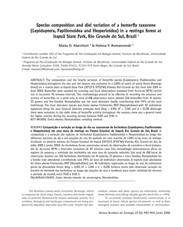 Species Composition and Diel V Species