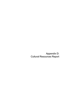 Cultural Resources Report Bouquet Canyon Road Project Cultural Resources Survey and Assessment