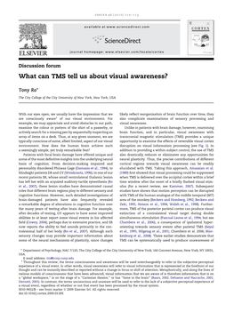 What Can TMS Tell Us About Visual Awareness?