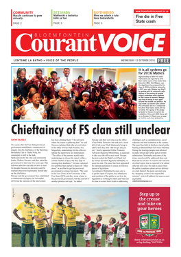 Chieftaincy of FS Clan Still Unclear CATHY DLODLO Has Been Alluding Them