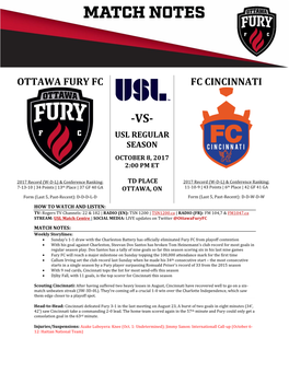 Ottawa Fury Fc Fc Cincinnati