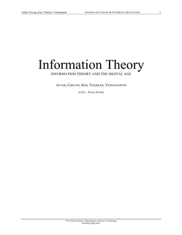 Information Theory & the Digital Revolution 1