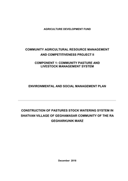 Community Agricultural Resource Management and Competitiveness Project Ii