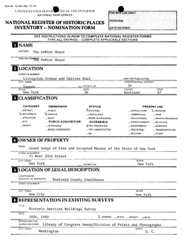 National Register of Historic Places Inventory -- Nomination Form