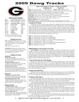 2009 Dawg Tracks Game 5: #18 Georgia (3-1, 2-0 SEC) Vs