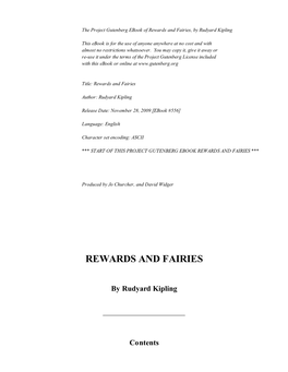 Rewards and Fairies, by Rudyard Kipling