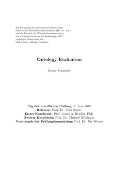 Ontology Evaluation